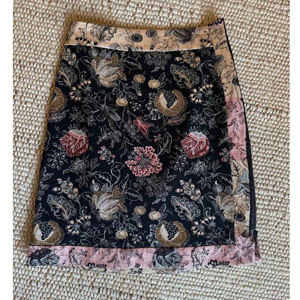 Vintage Save The Queen Italian Art Tapestry Skirt Y2K Whimsigoth XS Double Zip